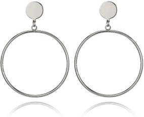 img 1 attached to 💫 Cyntan Gold Tone Statement Large Hoop Dangle Earrings for Women and Girls