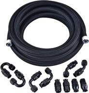 🔧 black nylon stainless steel braided fuel injection line fitting kit - evil energy 8an ptfe e85 hose, 16ft length, 0.394inch hose id logo