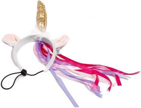 img 3 attached to Dog Unicorn Horn 🦄 Halloween Costume - Midlee Headband