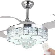 🔆 baysquirrel crystal ceiling fan: modern 42-inch silver retractable led fan with lights and remote control логотип