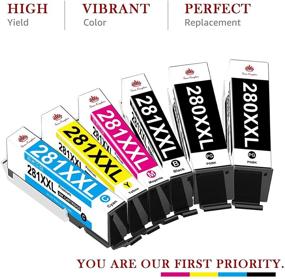 img 3 attached to 🖨️ High-Quality Replacement Ink Cartridges for Canon 280 281 - Toner Kingdom Compatible - Pixma TR7520 TR8520 TS6120 TS6220 TS6320 TS8120 TS9120 TS9520 Printer - 12-Pack (4PGBK, 2B, 2C, 2M, 2Y)