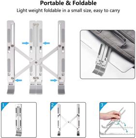 img 2 attached to Adjustable Aluminum Computer Ergonomic Compatible Laptop Accessories in Stands