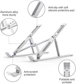 img 3 attached to Adjustable Aluminum Computer Ergonomic Compatible Laptop Accessories in Stands