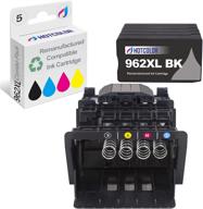 🖨️ hotcolor 962 printhead & setup ink cartridges: replacement for hp 962xl combo pack - pro 9015/9018/9020/9025 (5pk) logo