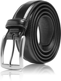 img 4 attached to 👔 Authentic Men's Leather Dress Belts - Premium Belt Accessories for Men