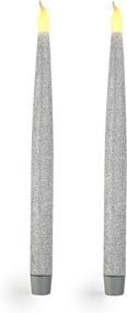 img 4 attached to 🕯️ Furora LIGHTING Silver LED Taper Window Candles, Candle Lights with Timer Function - Silver 11.5", Pack of 2