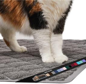 img 4 attached to 🐾 Gorilla Grip Thick Cat Litter Trapping Mat: Less Waste, Clean Floors, Secure for Cats! Soft on Paws, Easy Clean, Durable - Large Size
