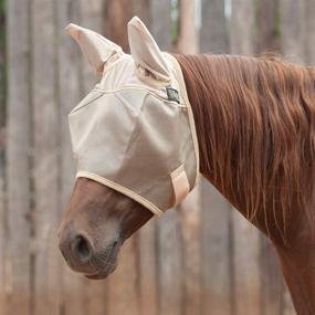 img 2 attached to 🐴 Cashel Economy Horse Fly Mask with Ears - Gold, for Horses