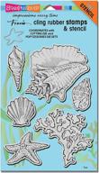 stampendous crs5090 rubber seashells template logo