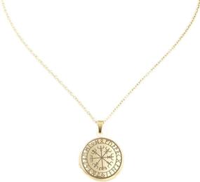 img 4 attached to 🔮 Стильное верхнее ожерелье с изображениями Vegvisir: прочное детское украшение из нержавеющей стали.