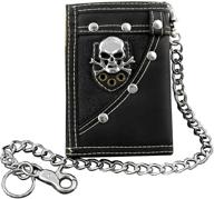 trifold casual skull wallet money logo