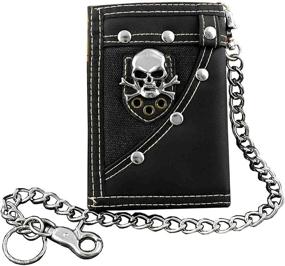 img 4 attached to Trifold Casual Skull Wallet Money