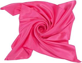 img 2 attached to 🧣 Stylish Chiffon Square Neck Scarf: Retro Satin Ribbon Handkerchief for Women & Girls