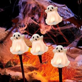 img 1 attached to 👻 Pallerina Halloween Pathway Light: Hauntingly Beautiful Ghost Stakes for Walkway Decor – 4 C7 Clear Bulbs, Perfect for Outdoor Walkways, Driveways, Yards, Garden, Lawn