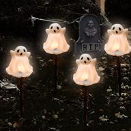 👻 pallerina halloween pathway light: hauntingly beautiful ghost stakes for walkway decor – 4 c7 clear bulbs, perfect for outdoor walkways, driveways, yards, garden, lawn logo