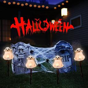 img 2 attached to 👻 Pallerina Halloween Pathway Light: Hauntingly Beautiful Ghost Stakes for Walkway Decor – 4 C7 Clear Bulbs, Perfect for Outdoor Walkways, Driveways, Yards, Garden, Lawn