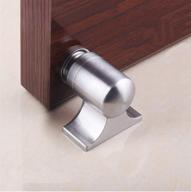 🚪 brushed stainless steel floor mount magnetic door stop catch with easy installation, invisible door strong magnetic door touch логотип