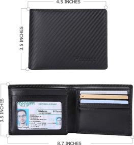 img 2 attached to 👝 Premium Trifold Men's Wallet: Genuine Leather Blocking Wallet for Stylish Organization in Wallets, Card Cases & Money Organizers