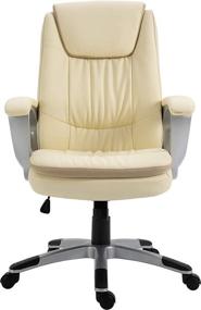 img 4 attached to 🪑 Premium Halter Executive Leather Home Office Desk Chair: Ergonomic Swivel Chair with Wheels for Optimal Comfort and Productivity