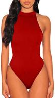 👗 stylish and figure-hugging: tob sleeveless bodycon leotard bodysuit for women's clothing logo