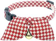 🐇 petsokoo bunny ears scarf bowtie christmas cat collar with bell - fashionable plaid print, made of 100% cotton, featuring safety breakaway, soft and lightweight логотип