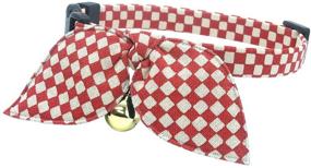 img 3 attached to 🐇 PetSoKoo Bunny Ears Scarf Bowtie Christmas Cat Collar with Bell - Fashionable Plaid Print, Made of 100% Cotton, Featuring Safety Breakaway, Soft and Lightweight