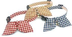 img 1 attached to 🐇 PetSoKoo Bunny Ears Scarf Bowtie Christmas Cat Collar with Bell - Fashionable Plaid Print, Made of 100% Cotton, Featuring Safety Breakaway, Soft and Lightweight