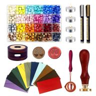 💌 kewixn sealing wax kit: 648 pieces beads, 24 colors, wax warmer, stamp spoon, metal pens, candles - perfect for gifting and decoration logo