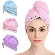 💆 vinker 3 pack hair towel wrap: fast drying microfiber hair towels for women and girls logo