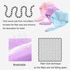 img 3 attached to 💆 Vinker 3 Pack Hair Towel Wrap: Fast Drying Microfiber Hair Towels for Women and Girls