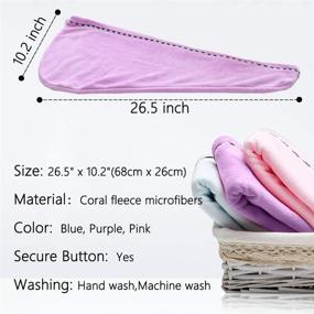 img 2 attached to 💆 Vinker 3 Pack Hair Towel Wrap: Fast Drying Microfiber Hair Towels for Women and Girls