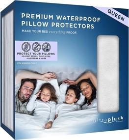 img 4 attached to UltraPlush Premium Waterproof Pillow Protector