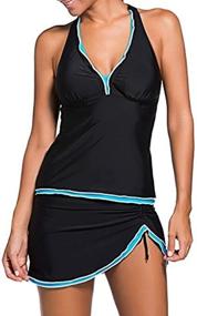 img 2 attached to Dreamsoar Racerback Tankini Swimdress Control