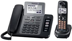 img 1 attached to 📞 Black Panasonic KX-TG9471B 2-Line Phone with Answering System and Contact Sync, 1 Handset - Corded/Cordless Option