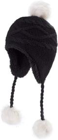 img 4 attached to Stay Warm and Stylish with Home Prefer Earflaps Winter Peruvian Girls' Accessories and Cold Weather Gear