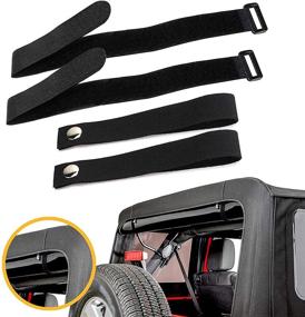 img 4 attached to 🔒 Безопасные и прочные ремни JK Soft Top для Jeep Wrangler 2007-2018 (4 штуки) – Неотъемлемые аксессуары для крепления автомобиля