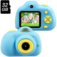 📷 omway kids camera – best birthday gifts for boys age 3-8 – digital video camera for boys – toys for 4 5 6 7 8 year old boys – 1080p hd camcorders – blue (includes 32gb sd card) logo