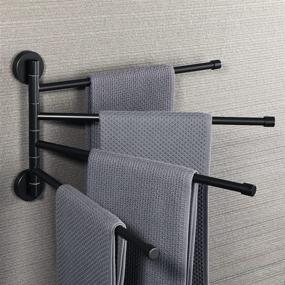 img 1 attached to 👕 Alise Swing Out Towel Bar: Space Saving, 4-Bars Folding Arm Swivel Towel Rack