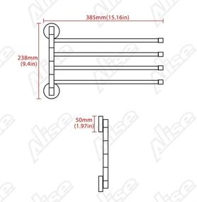 img 3 attached to 👕 Alise Swing Out Towel Bar: Space Saving, 4-Bars Folding Arm Swivel Towel Rack