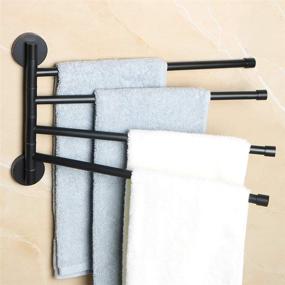 img 2 attached to 👕 Alise Swing Out Towel Bar: Space Saving, 4-Bars Folding Arm Swivel Towel Rack