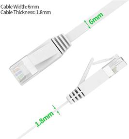 img 1 attached to Кабель Ethernet Cat 6 Jaremite - 50 футов, плоский белый LAN-кабель для модема, маршрутизатора, PS4, Xbox - Короткозамкнутый интернет-сетевой кабель