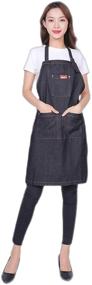 img 1 attached to 👩 DREAM.ELK Adjustable Denim Jean Apron for Women and Men - Chef, Barista, Bartender, Painter - Ideal for Cooking, Kitchen, Bistro, Cafe - 3 Pockets Included