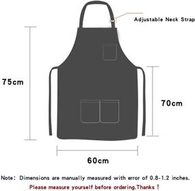 img 3 attached to 👩 DREAM.ELK Adjustable Denim Jean Apron for Women and Men - Chef, Barista, Bartender, Painter - Ideal for Cooking, Kitchen, Bistro, Cafe - 3 Pockets Included