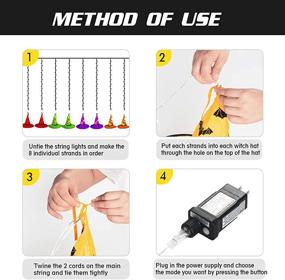 img 2 attached to 🎃 Волшебная шляпа с освещением XTF2015 (обновленная версия, в комплекте 8 штук): Страшный светильник на Хэллоуин, 44FT 104LED, водонепроницаемый для наружных пространств