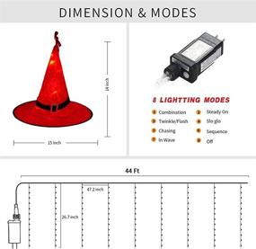 img 3 attached to 🎃 Волшебная шляпа с освещением XTF2015 (обновленная версия, в комплекте 8 штук): Страшный светильник на Хэллоуин, 44FT 104LED, водонепроницаемый для наружных пространств