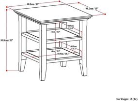 img 1 attached to SIMPLIHOME Acadian Table Inch Black Furniture in Living Room Furniture