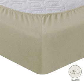 img 1 attached to 🛏️ EnvioHome Premium Knit Cotton Jersey Bed Sheet Set - 3 Piece - Twin XL, Natural: Superior Quality and Comfort!