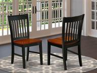 🪑 east west furniture norfolk formal dining chair set in black and cherry finish – 2-pack, plain wood seat logo