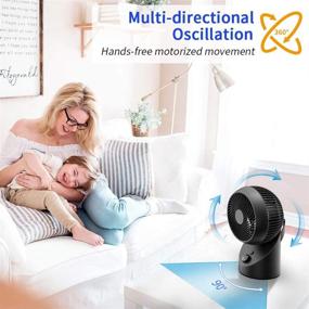 img 2 attached to 🌀 Ultimate Comfort Air Circulation Fan: 360 Degree Oscillation, Quiet Set, Portable & Efficient - Ideal for Personal, Office, and Whole Room Use!