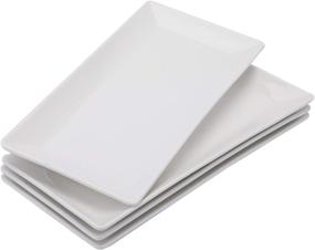 img 4 attached to Foraineam Porcelain Platters Rectangular Appetizer